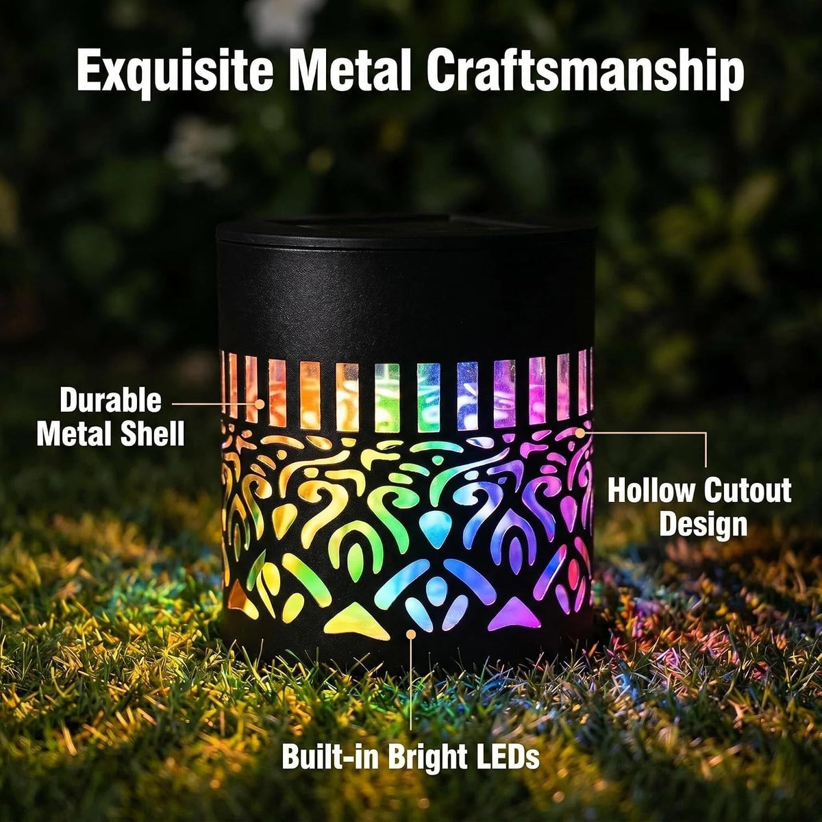 Solar Mandala Wall Light Outdoor 7-Color Changing Projection Lamp (1 PC) - CL-SU-11108