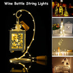 Battery Powered Wine Bottle Cork Copper Fairy String Lights, 20 LED, Pack of 2