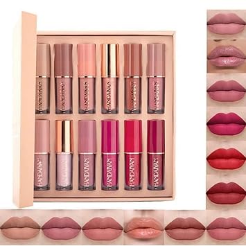 Lipstick Set of 12 Matte Velvet Mini Liquid Lipstick Set for Women ( Multicolor)